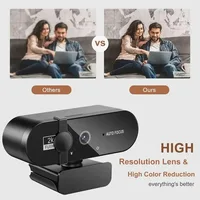 Webcam 4K, mini caméra 1080P, webcam Full HD 2K avec microphone, 30fps, webcam USB pour mise au point automatique, caméra vidéo pour PC portable 2