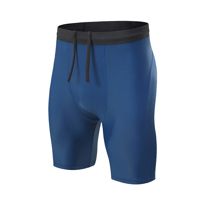 Summer Spring Men Glossy Fitness Plus Size Sports Shorts Pockets Skinny Workout Tight Joggers Bottoms Pants