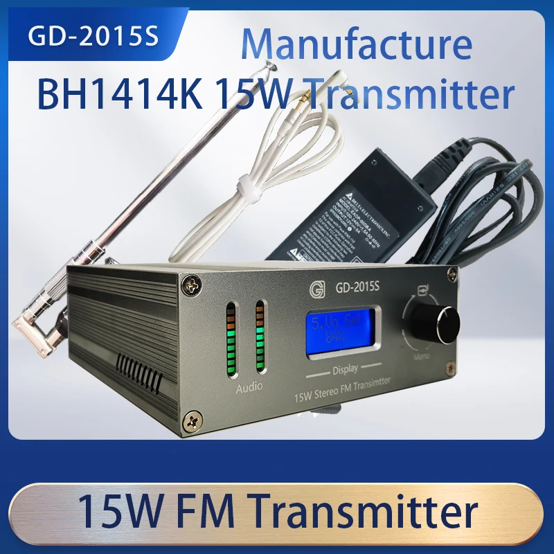 

GD-2015S-ALL 15W FM Transmitter Radio Station 76-96MHz