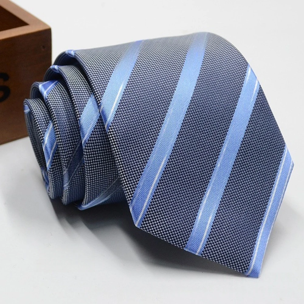 Klassische gestreifte Krawatte für Herren, Business, formell, Hochzeit, 8 cm, Blau, Schwarz, Rosa, Rot, modische Krawatten, Hemd- und Kleider-Accessoires – Detail 24
