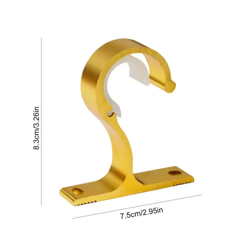 Curtains Rod Bracket Drapery Rod Sturdy Wall-Mounted Single Bracket Thicken Curtains Brackets Holders Drapery Sturdy