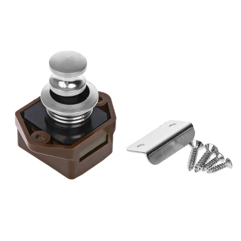 

Mini Push Button Boat Showcase Door Catch Lock Caravans Yacht Drawer Cabinet