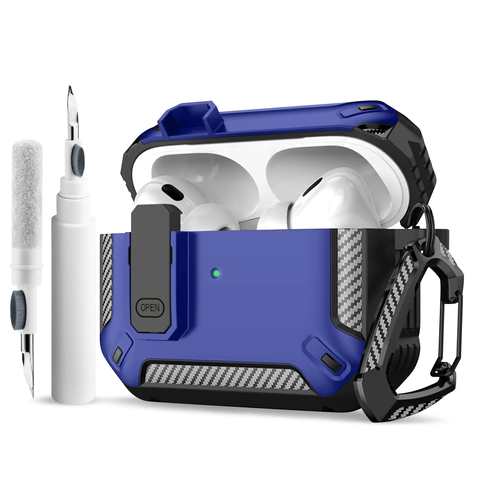 Secure Lock Protective AirPods Case with Cleaning Kit & Keychain