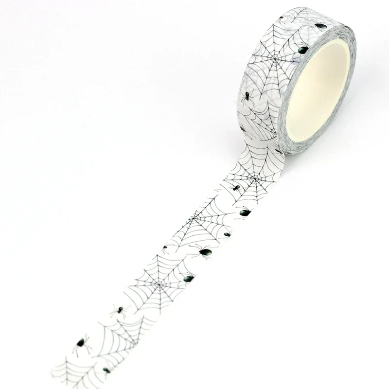 NEW 1PC 10M Decor Spider Web Halloween Washi Tape for Scrapbooking Adhesive Masking Tape Cute Journaling Stationery 3