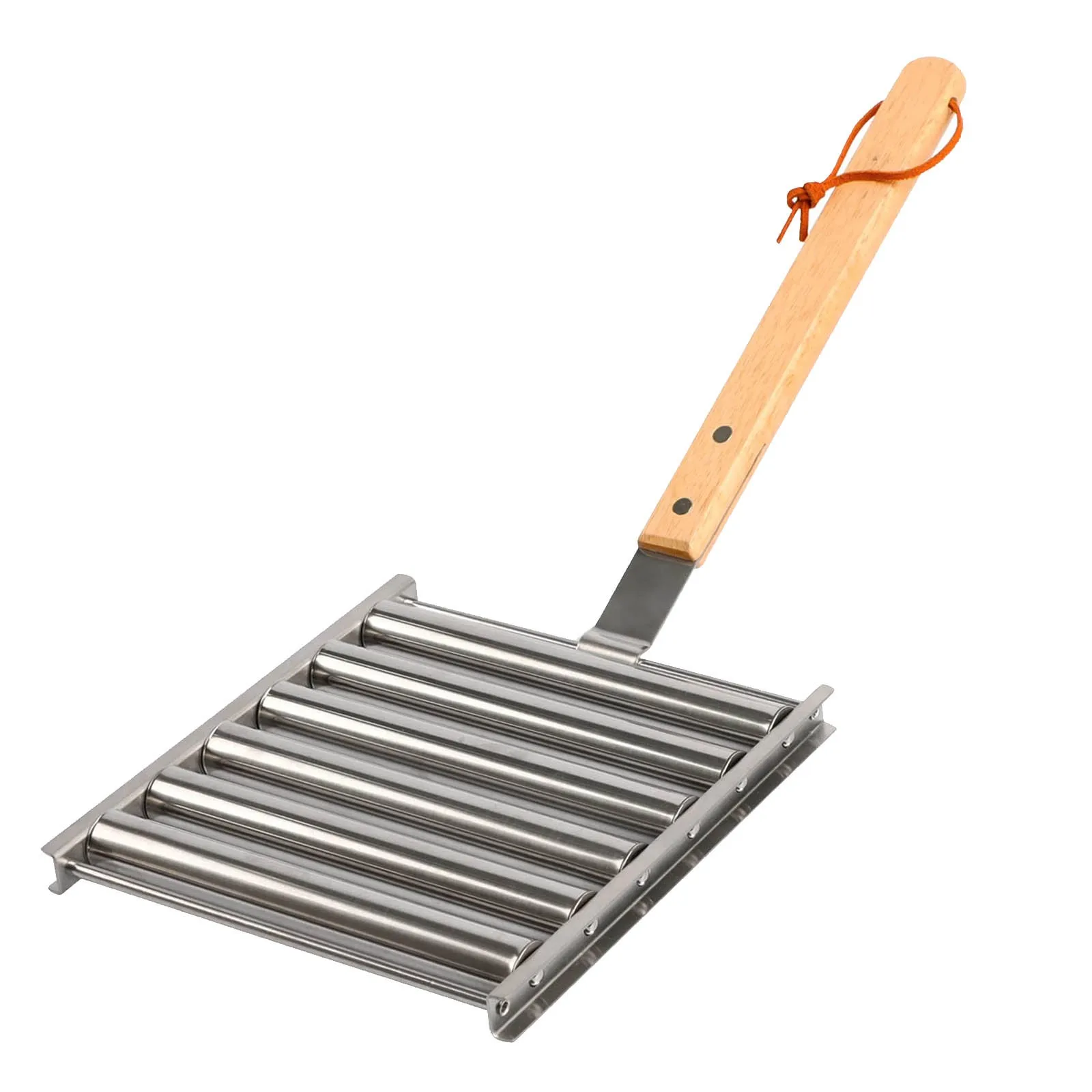 BBQ Sausage Baking Grill Rack Stainless Steel Roller Grill Brackets Household Outdoor Heat Resistance Non-Stick Barbecue Tool