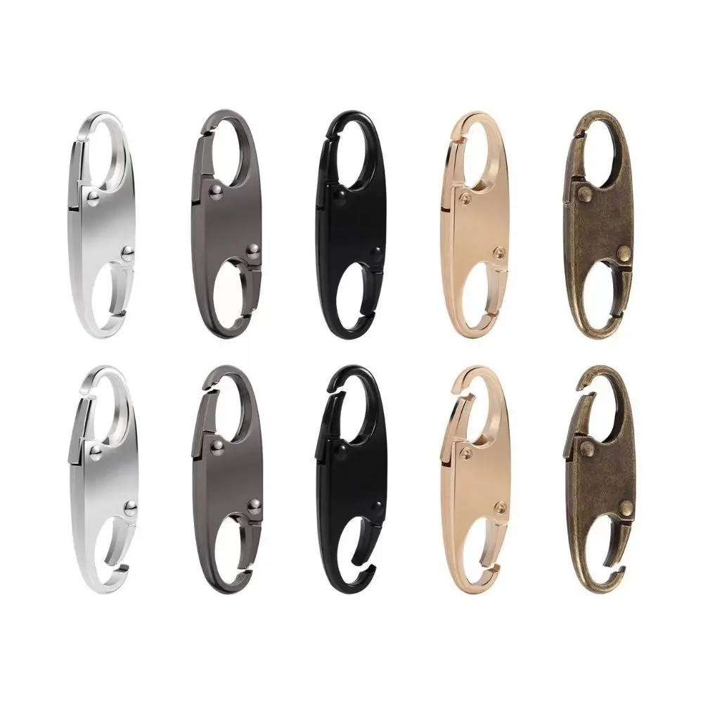 4pcs New Metal Detachable Carabiner Clips Alloy Zipper Lock Clip Silver Anti Theft Bag Suitcases Accessories
