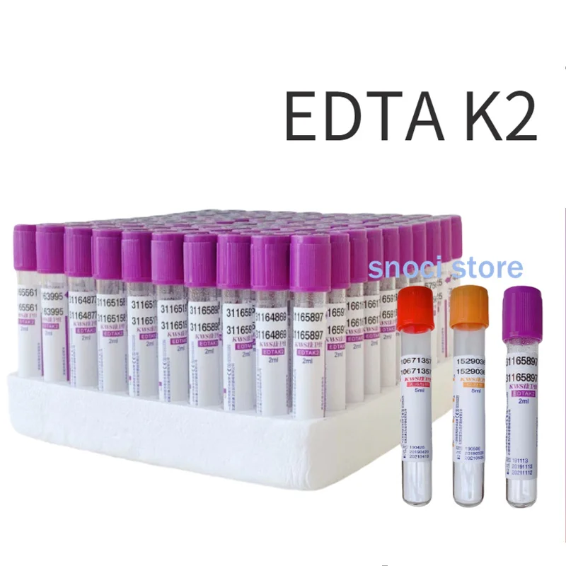 Labor-Vakuum-Blutentnahmeröhrchen EDTAK2-Röhrchen Blutentnahmeröhrchen Probenahmeröhrchen Lehrmittel 2ML 3ML 5ML 10ML 100 Stück – Detail 8