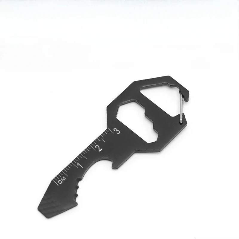 1pc Card type EDC tool card multifunctional keychain bottle opener hexagonal pendant portable screwdriver mini tool 5