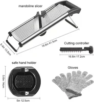 Mandoline Food Slicer, Adjustable Mandoline Slicer for Kitchen, Stainless Steel Mandolin Vegetable Chopper for Potato/Tomato 2