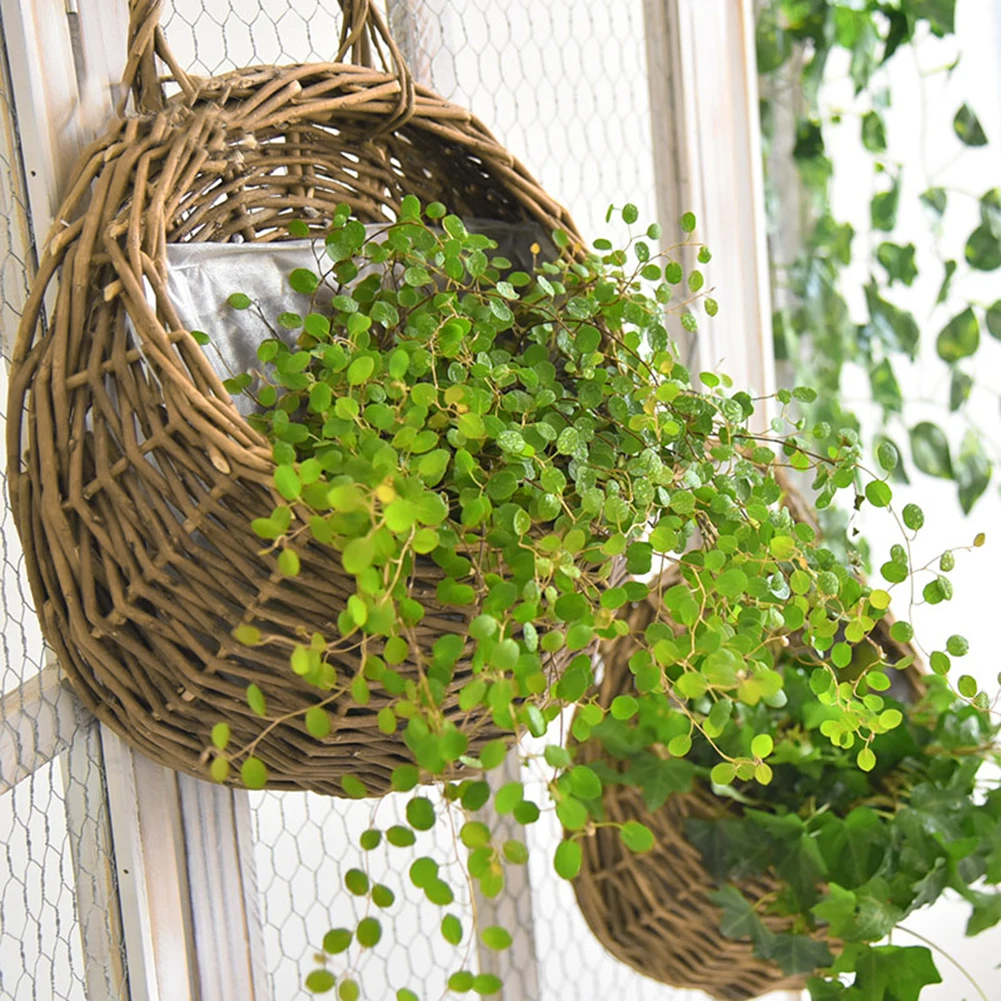 Cestino portaoggetti intrecciato a mano, verdure, fiori, piante, cestini a mano, in rattan, snack, pane, picnic, cestino, articoli vari da tavolo