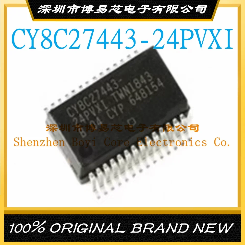 CY8C27443-24PVXI Packaging SSOP-28 8-Bit FLASH CPU Core: M8C (MAX): 24MHz 3V ~ 5.25V 256 Byte RAM 16 KB Flash 8-bit 24 MHz 5pcs pic16f1829 i ss pic16f1829 ssop 20 ic mcu 8bit 14kb flash 20ssop