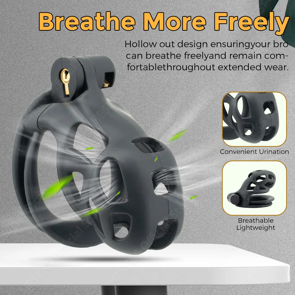HESEKS Male Cock Cage Chastity Device With 4 Size Resin Penis Rings Discreet Cock Cage Devices Penis Exercise Sex Toy for Gay penis chastity cage chastity lock sex toy chastity cage accessory