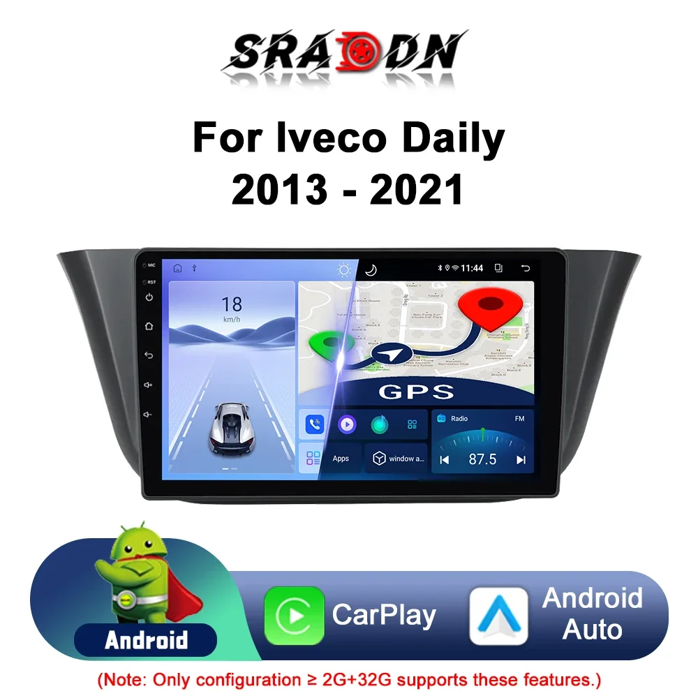 YUNTX [8GB+256GB] Android 14 2 Din Autoradio Pour Fiat Iveco Daily VI ( 2014-2021)-[Intégré CarPlay/Android Auto/DSP/GPS]-IPS 2.5D 9" Écran Tactile -Cam+MIC-Dab/Bluetooth 5.0/MirrorLink