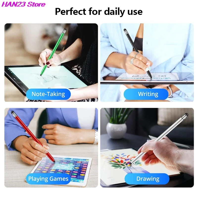 1PC Universal Pencil Double Silicon Head Touch Capacitive Screen Stylus Caneta Capacitive Pen Tablet Smartphone touch screen stylus,stylus pen