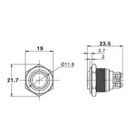16mm Momentary High Cover Waterproof Metal Push Button Switches Car Power Switch with ScrewTermina - Image 3