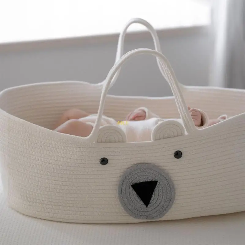 Portable Baby Cradle Excellent Cotton Nursery Baby Sleeping-Basket Brown/White S56e6765109054e7dabf86e2b02da14b6m