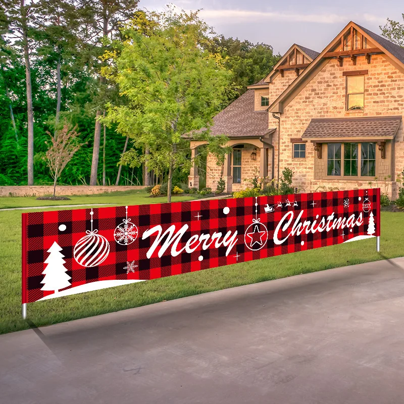 

Christmas Outdoor Banner Flag Merry Christmas Decoration for Home 2023 Xmas Ornament Navidad Natal Noel Gift Happy New Year 2024