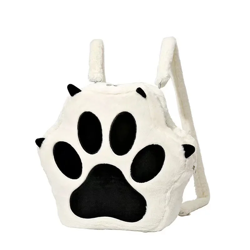Cute Cat Paw Plush Backpack with Adjustable Straps Sweet School Bag JK Girls Bag Cartoon Backpack for Women Girls 3