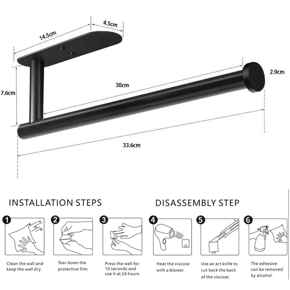 Adhesive Paper Holder 304 Stainless Steel WC Paper Towel Roll Holder Bathroom Kitchen Tissue Shelf Free Nail