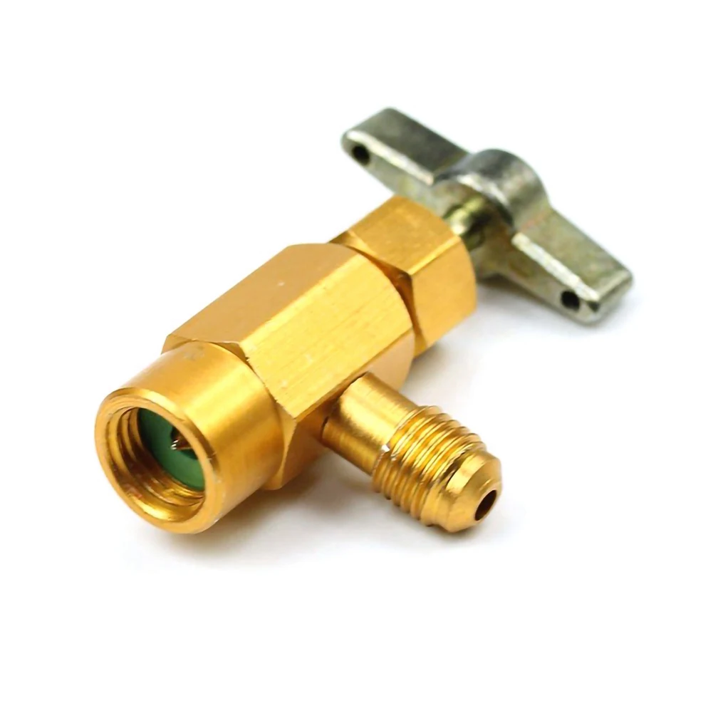 

High Quality Liquid Safety Valve R-134a Bottle Opener Adapter Air Conditioning Refrigerant 1/4“ Safety Adapter fits 1/2" ACME