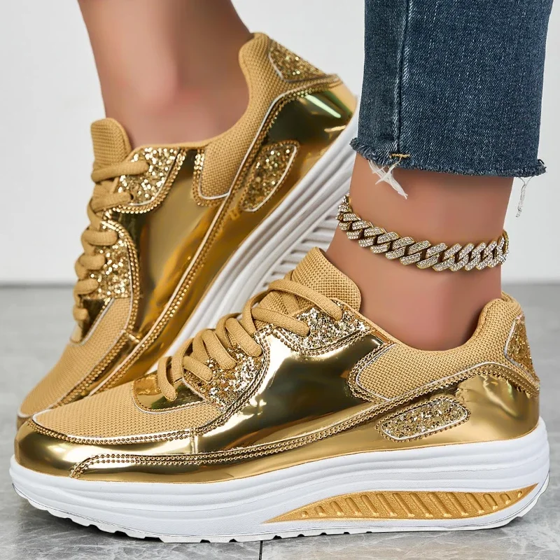 Mesh Breathable Women Casual Sneakers Lace-up Vulcanized Shoes Ladies Platform Sneakers Female Shoes Plus Size Zapatos De Mujer 2