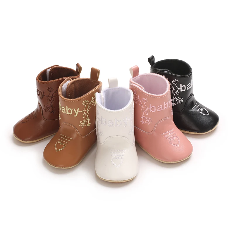 Baby Winter Boots With Rubber Soles Anti-slip Baby Western Style Denim Boots Baby Shoes 0-18Months 1