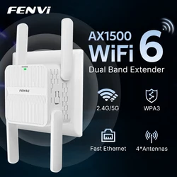 FENVI High-Speed WiFi 6 Signal Booster with Dual Band Amplification and Extended Range - US Plug