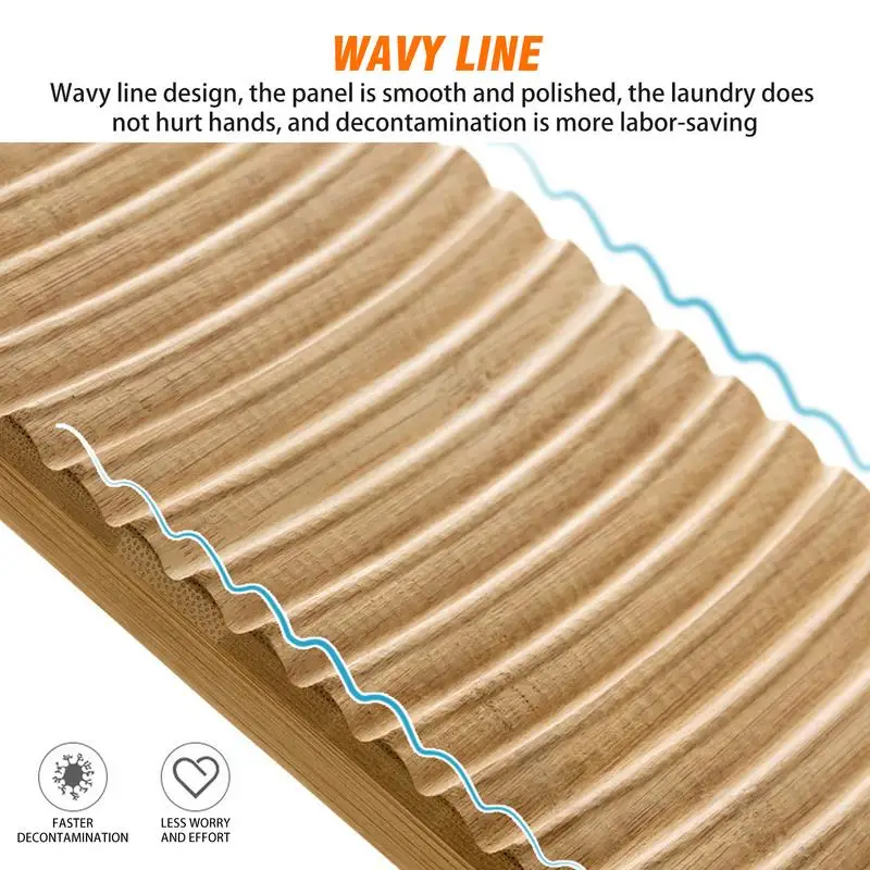 WashboardWashing Clothes Bamboo Wood Hand Old-fashioned Manual Hand Washer Scrub Board Bathroom Accessories Cleaning Tools