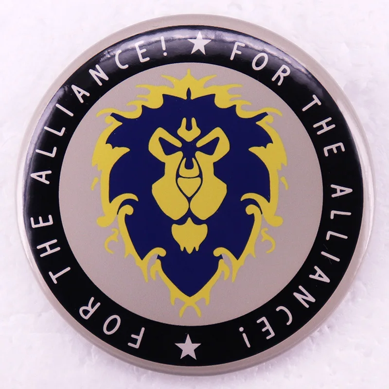 Per The Alliance Lion Pinback Button Pin World Of Warcraft Game Fan Art Latta Badge Gioielli Regalo 58Mm