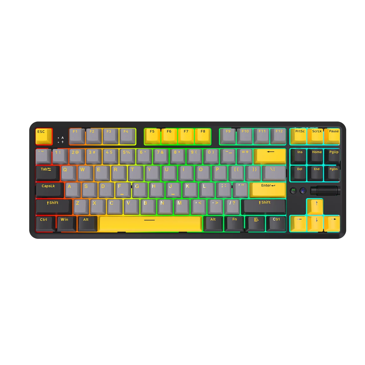 

Ajazz K870T Pro TKL Hot-Swappable Bluetooth 5.0/2.4G/Type-C Wired Mechanical Gaming Keyboard RGB Rotary Wheel Win/MacOS/iOS