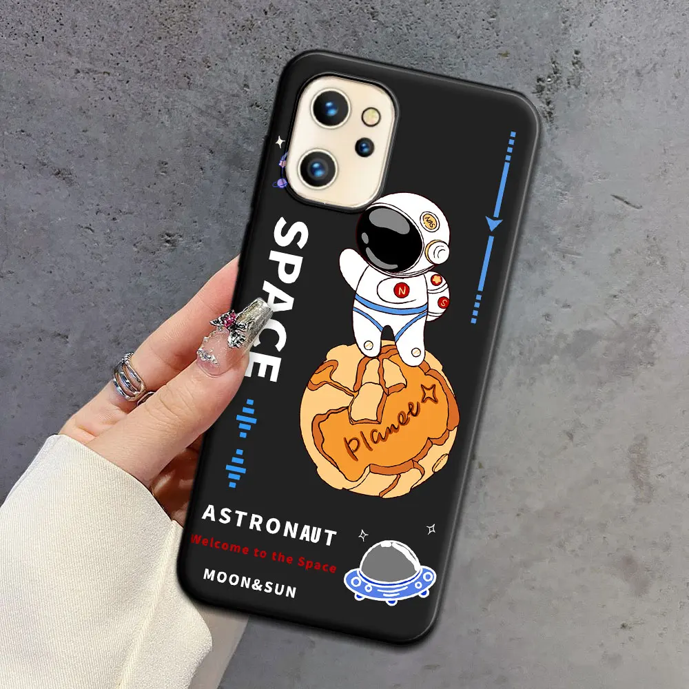Cartoon Astronaut Pattern Soft Silicone TPU Phone Case - Lovely Back Cover s
