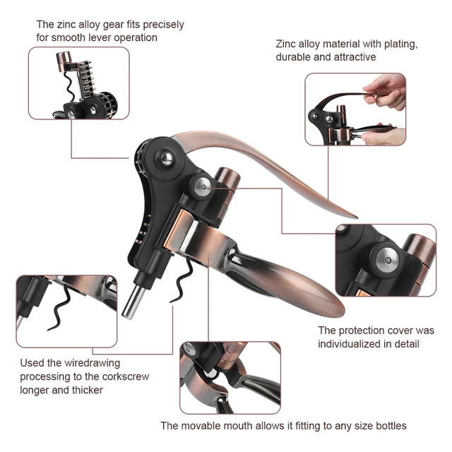 토끼 모양의 아연 합금 바 레버 코르크 스크류: 와인 병을 매력적이고 간편하게 여는 필수 도구