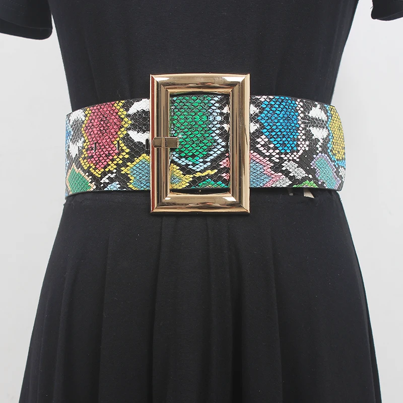 

Women's Runway Fashion PU Leather pvc Cummerbunds Female Dress Corsets Waistband Belts Decoration Wide Belt R647