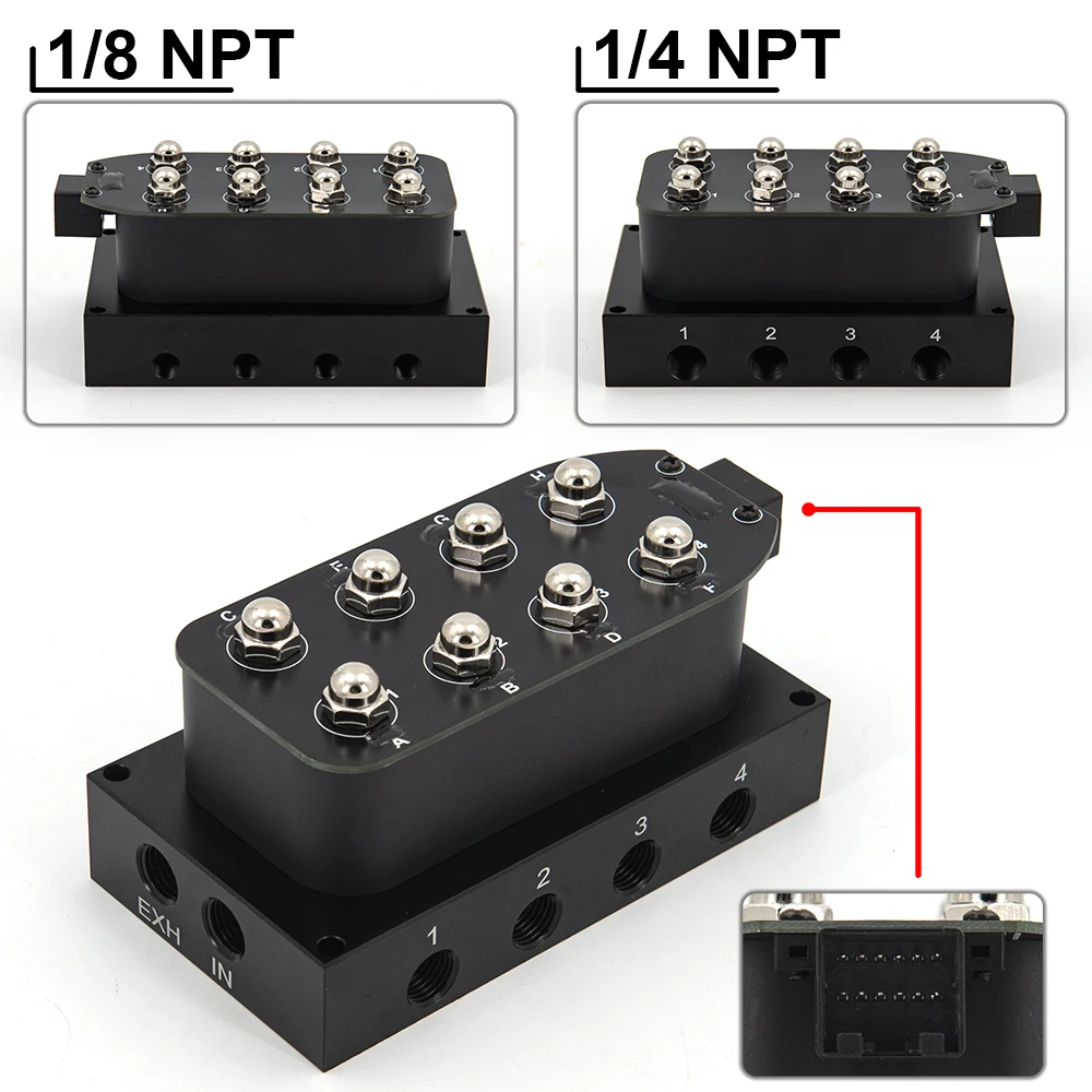 Universal Air Ride Suspension Manifold Valve Solenoid Valve 1/4 1/8"Npt Fast Air Bag Control fbss (0-300psi) Vvt Valve Solenoid Vacuum Valve Solenoid