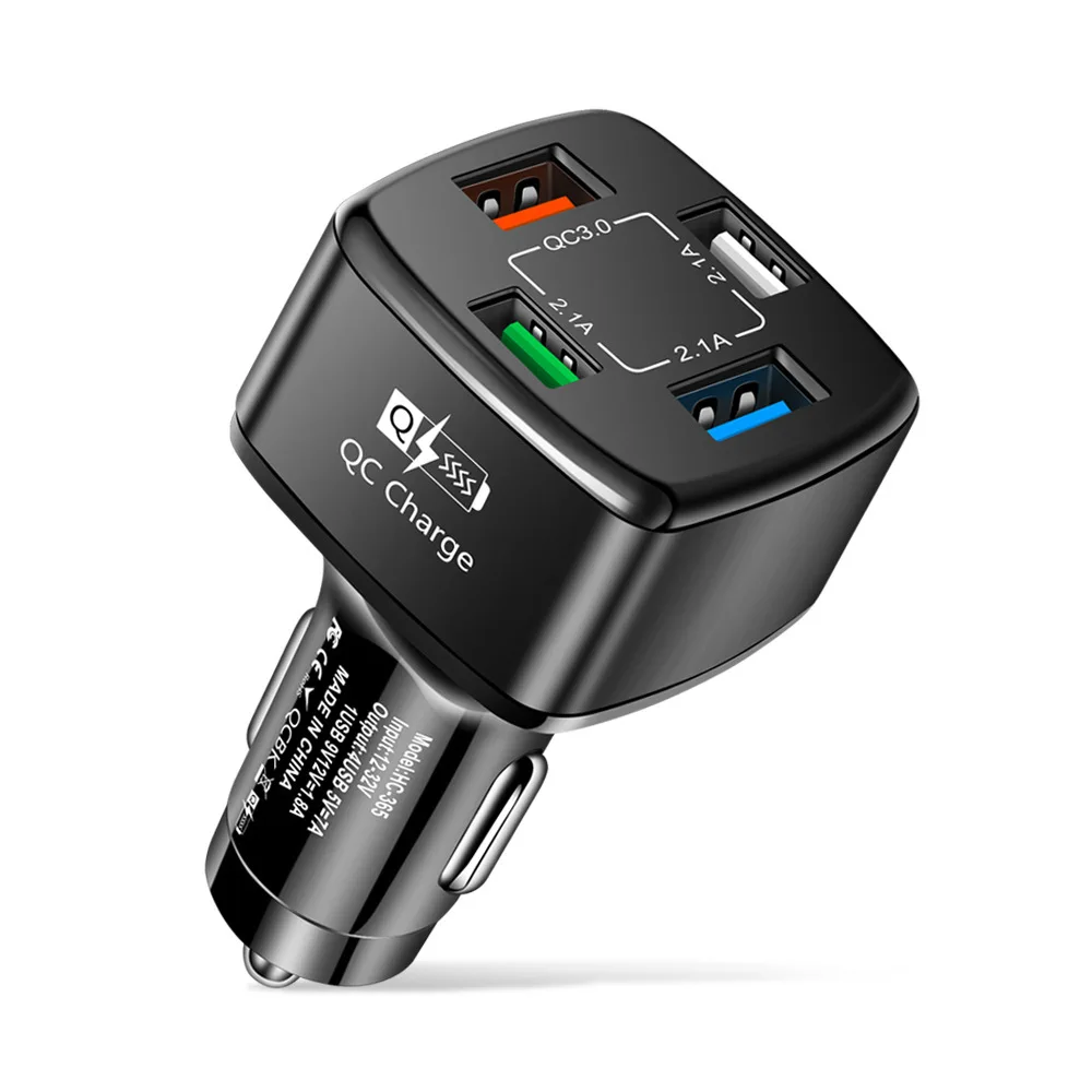 QC3.0 Fast Charger 4 in 1 car cigarette lighter plug 4USB Car charger