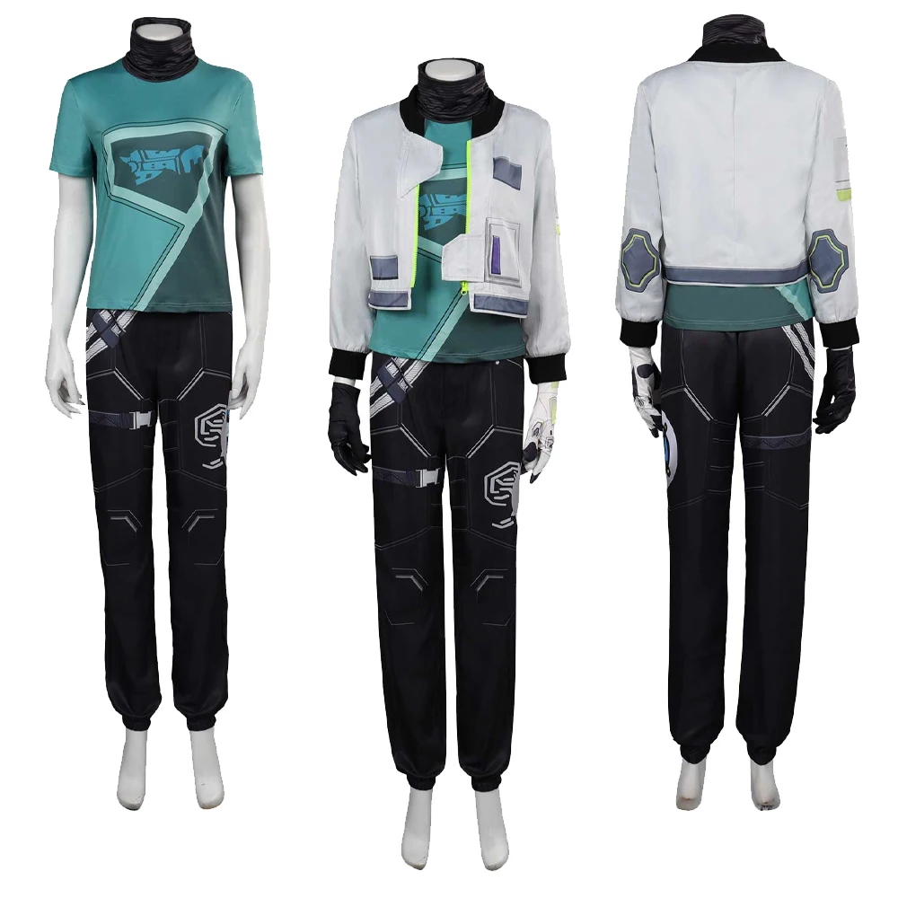 

Game Valorant Deadlock Cosplay Costume Shirt Coat Pants Gloves Full Set Women Girls Outfits Halloween Carnival Party Role Suit