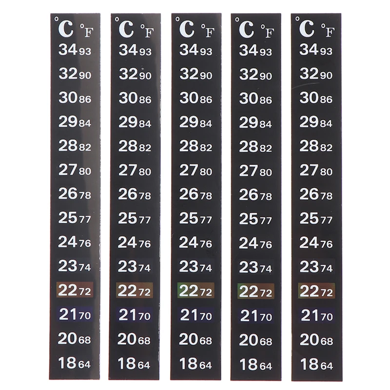 Termometri Adesivi Digitali - 5 Pezzi Per Acquario, Vino E Casa, Senza Batteria, Misura 10-40°C - Foto 2