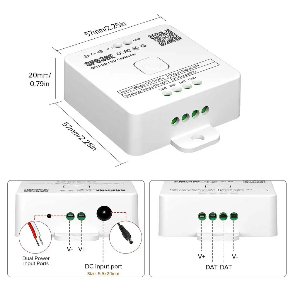 Enhanced Dream Color LED Controller with Bluetooth App Control