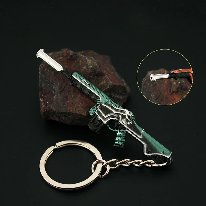 Valorant Weapon Keychain Phantom Oni M4 8cm Alloy Metal Game Peripheral Machine-Gun Weapon Model Keychain Gifts Toys for Boys 4