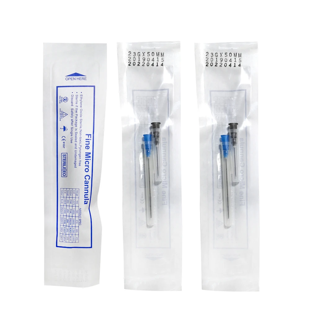 10/50 pcs Micro Cannula Sterile Medical Fine Needle 14g 16G 18G 22G 25G 38mm 50mm 70mm Blunt Cannula For Dermal Fillers