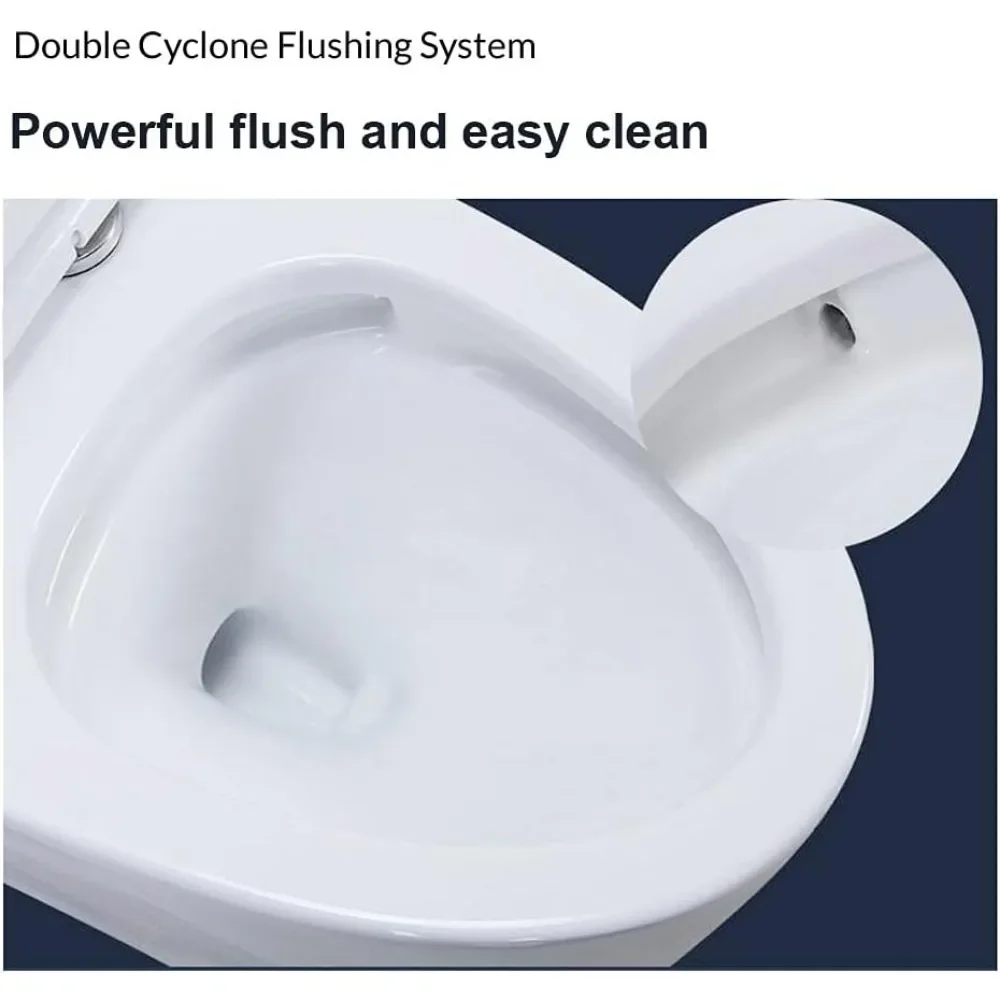 Elongated One Piece Toilet With Dual Flush Modern Sleek Design White Soft Closing Seat With Quick Release Hinges Toilets Parts