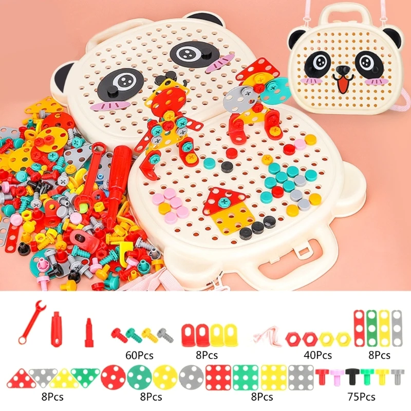 

Kids Drill Screw Nut Puzzles Toy Pretend Toy Drill Disassembly Assembly Children Drill 3D Puzzle Toy for Boy