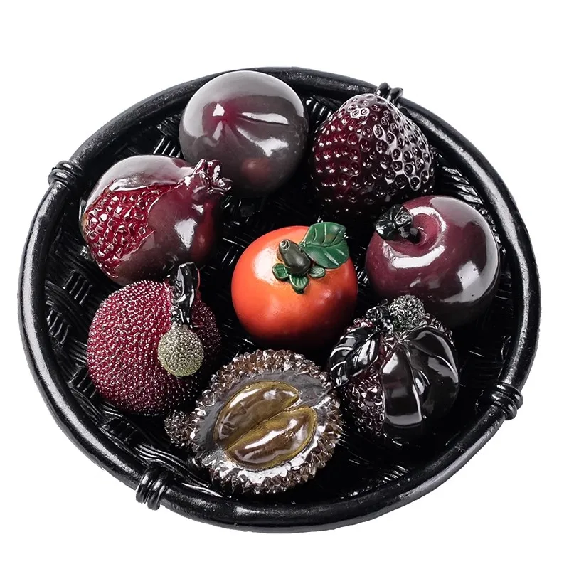 Color changing fruits, tea pets, peaches, strawberries, lychees, ornaments that can be used to cultivate tea sets, handmade
