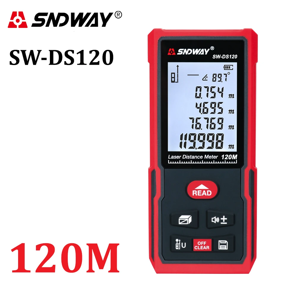 SNDWAY 레이저 거리 측정기 50m 70m 100m 120m 거리 측정기 디지털 거..