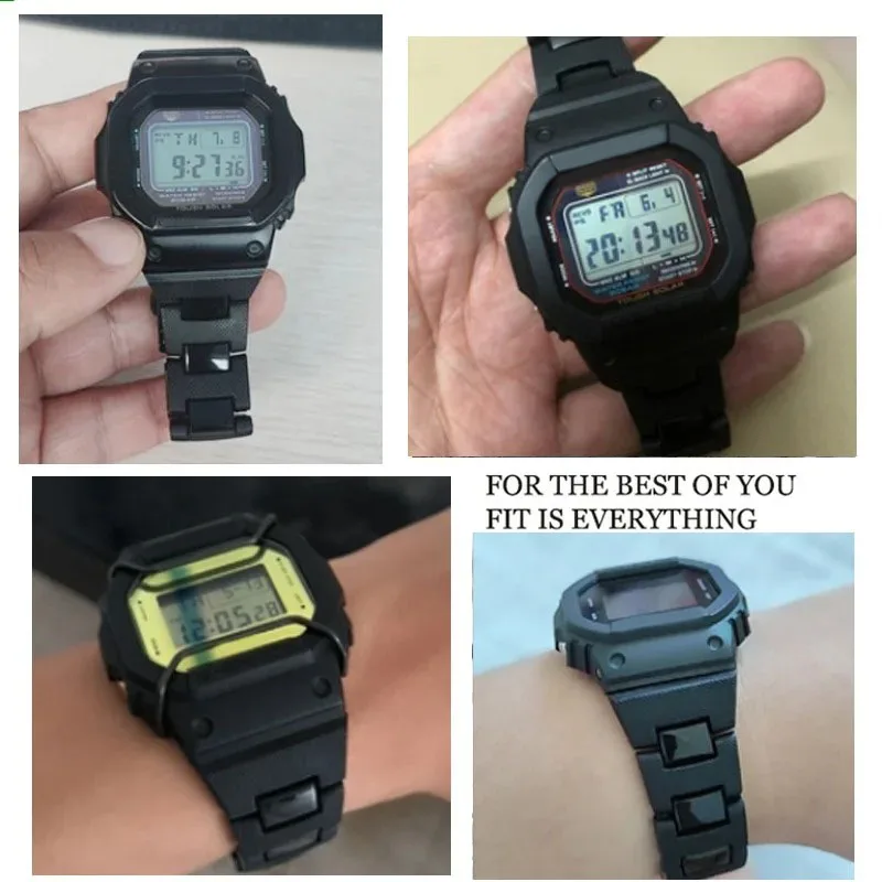 Cinturino In Resina Strapboutique Stile Combi-Solo Per Casio G-Shock 5600, 6900, 9600, 5610, 5000 - Nero 16mm