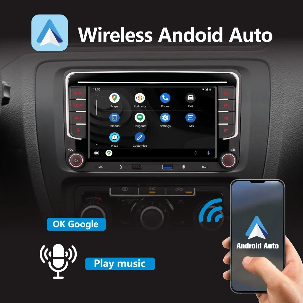 자동차 라디오 2Din 무선 Carplay 안드로이드 자동 DAB + 폭스 바겐 폭스 바겐 골프 Tiguan Passat b7 Jetta Touran Polo CC Skoda SEAT