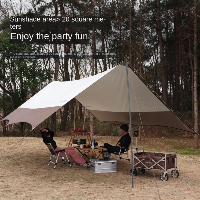 

Outdoor Sunscreen Canopy Camping Coated Silver Portable Wind and Rain Proof Octagonal Canopy