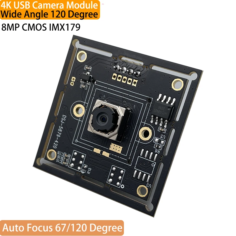 USB Wide Angle Camera Module 8MP CMOS IMX179 Auto Focus 120 Degree Micro Distortion 2K High Resolution For Industrial Video fixed focus 5mp mi5100 1 2 5 micro camera module with free driver