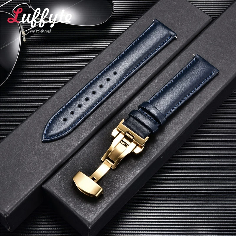 Luxury Leather Watch Band - Premium 20mm/22mm Strap Replacement