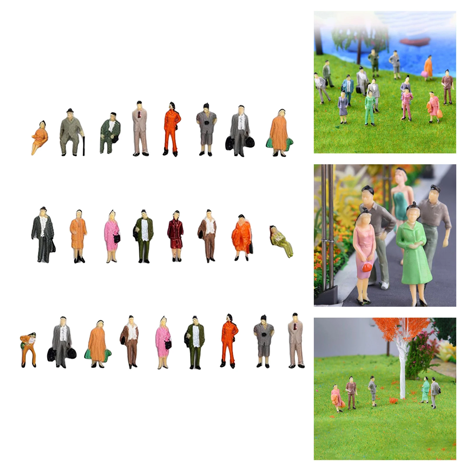 25pcs Model Train Track Railroad Worker People Figures With Tools 1:87 HO Scale 3
